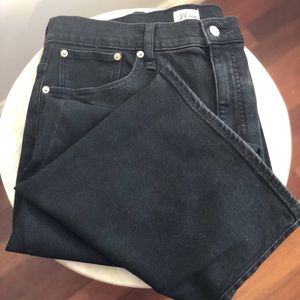 J. Crew Slim Wide Leg Black Denim Crop  Ankle Jeans 32
